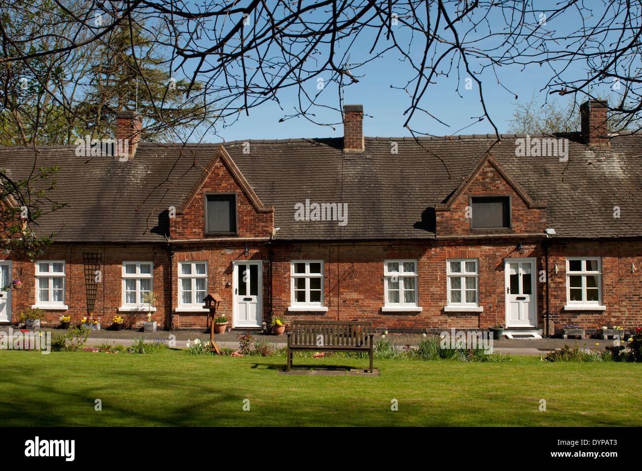 Middlemore`s Almshouses, Stanton by Dale, Derbyshire, England, UK Stock